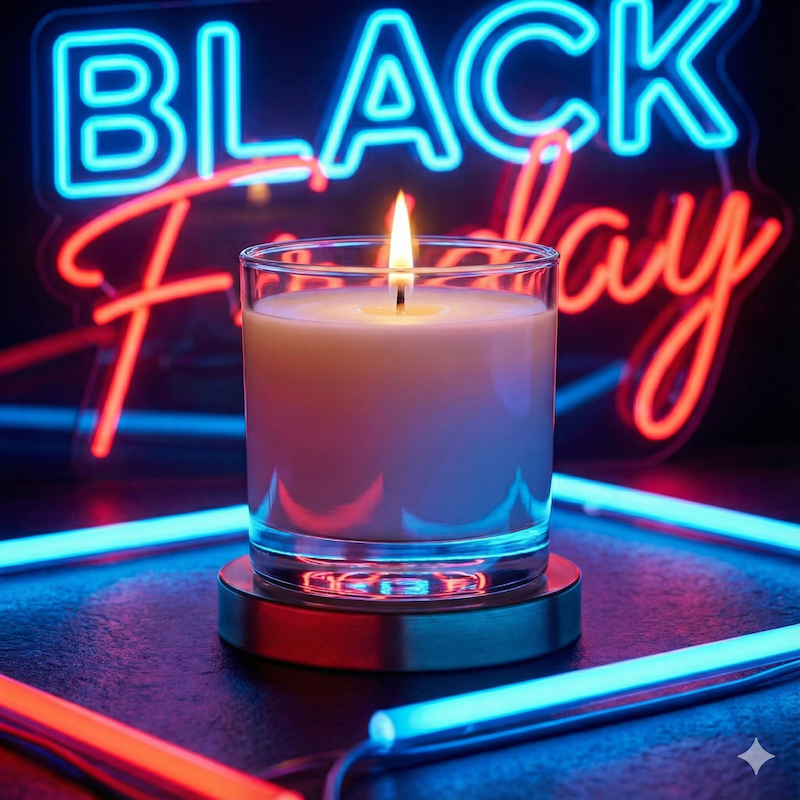 Bougie ambiance black friday