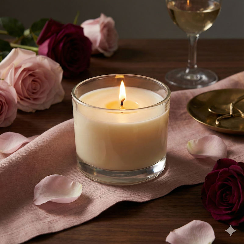 Bougie ambiance saint valentin