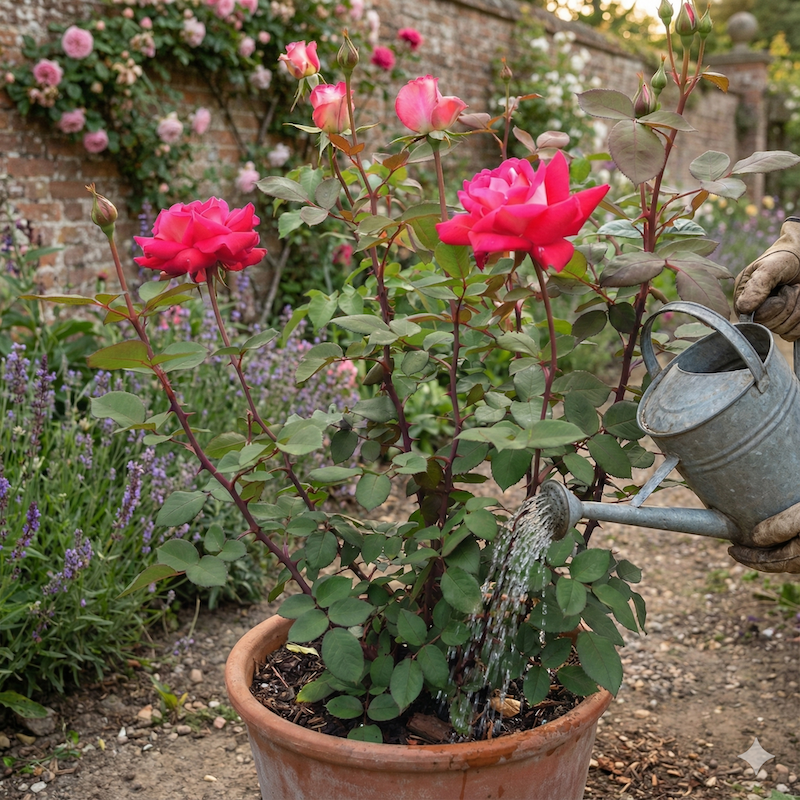 Rosier ancien avec présence humaine
